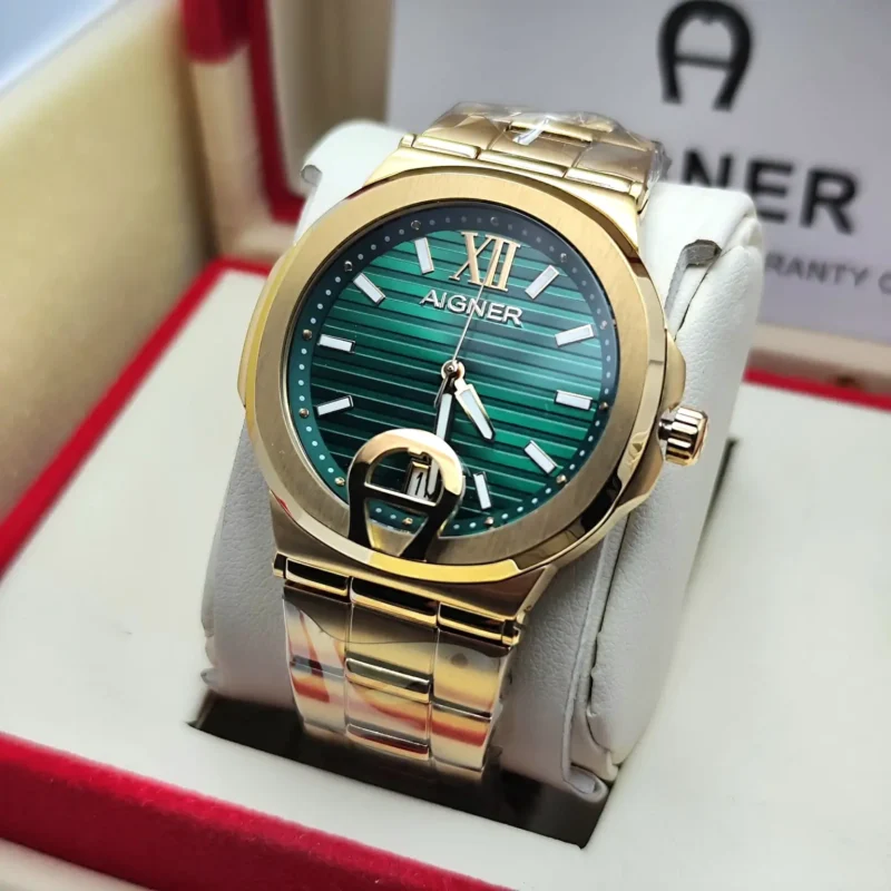 ساعة اقنر رجالي ذهبي