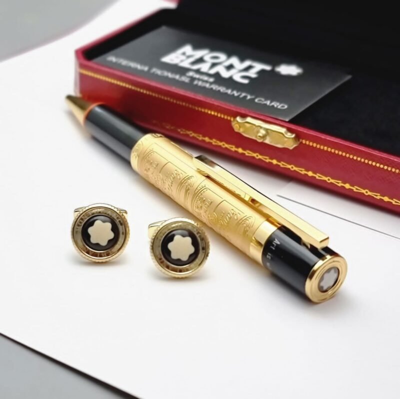 قلم مونت بلانك ذهبي