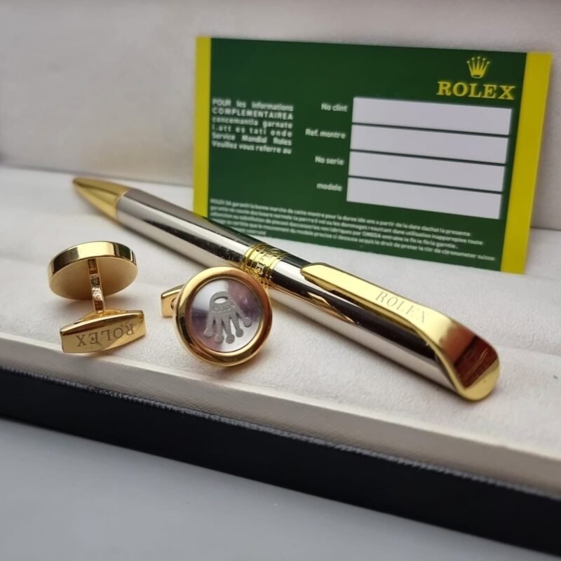 قلم ذهبي وفضي رولكس