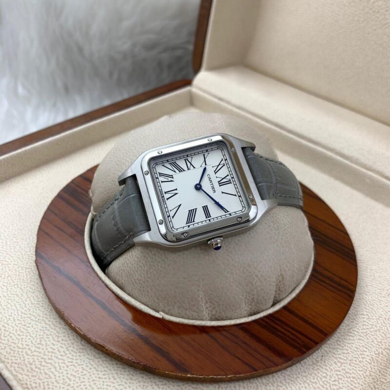 ساعة كارتير جلد رمادي