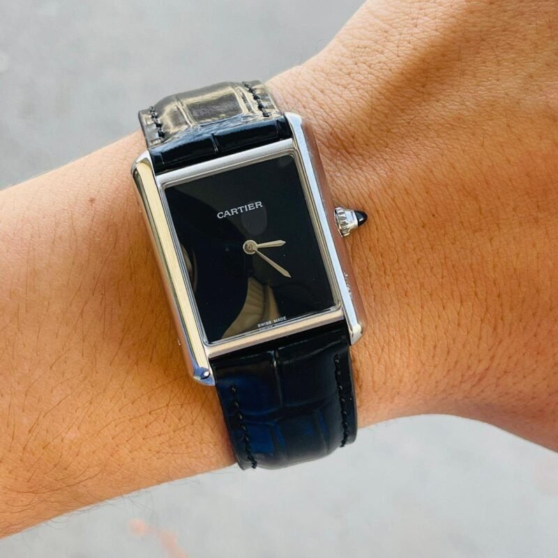 ساعة كارتير رجالي جلد اسود