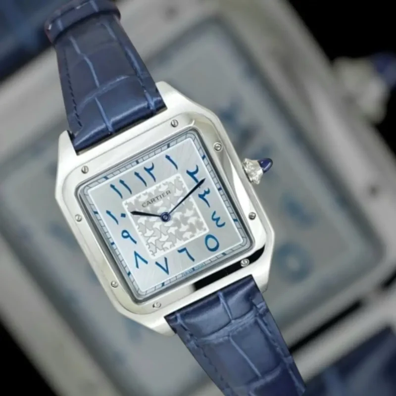 ساعة كارتير عربي جلد ازرق