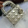 شنطه ديور جلد فضي لمعه