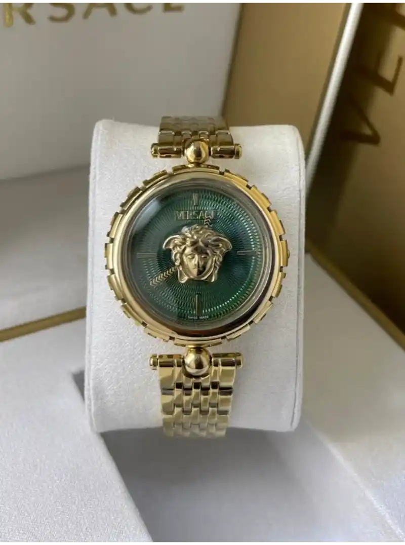 ساعة فرزاتشي ذهبي نسائي مينا أخضر