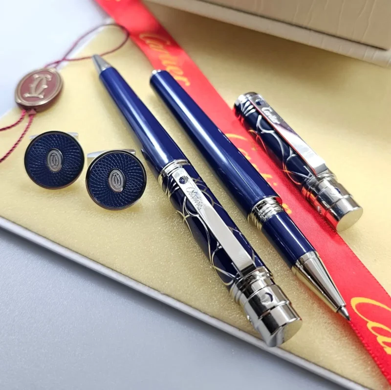 طقم قلم كارتير وكبك كحلي