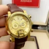 ساعة رجالية اقنر جلد بني