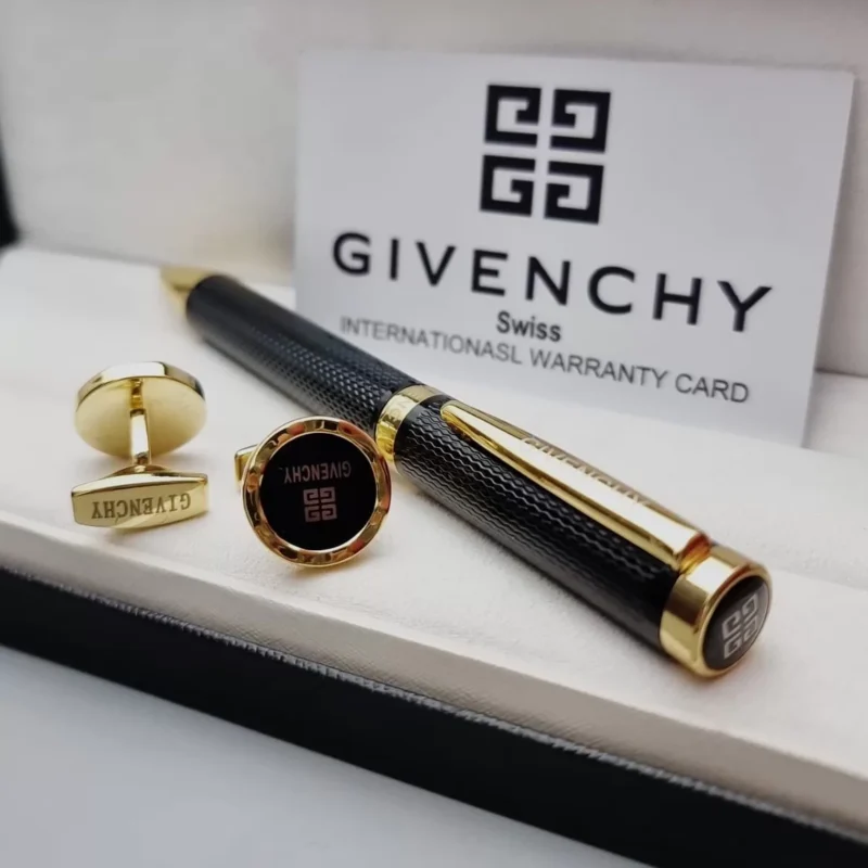 قلم جفنشي اسود وذهبي