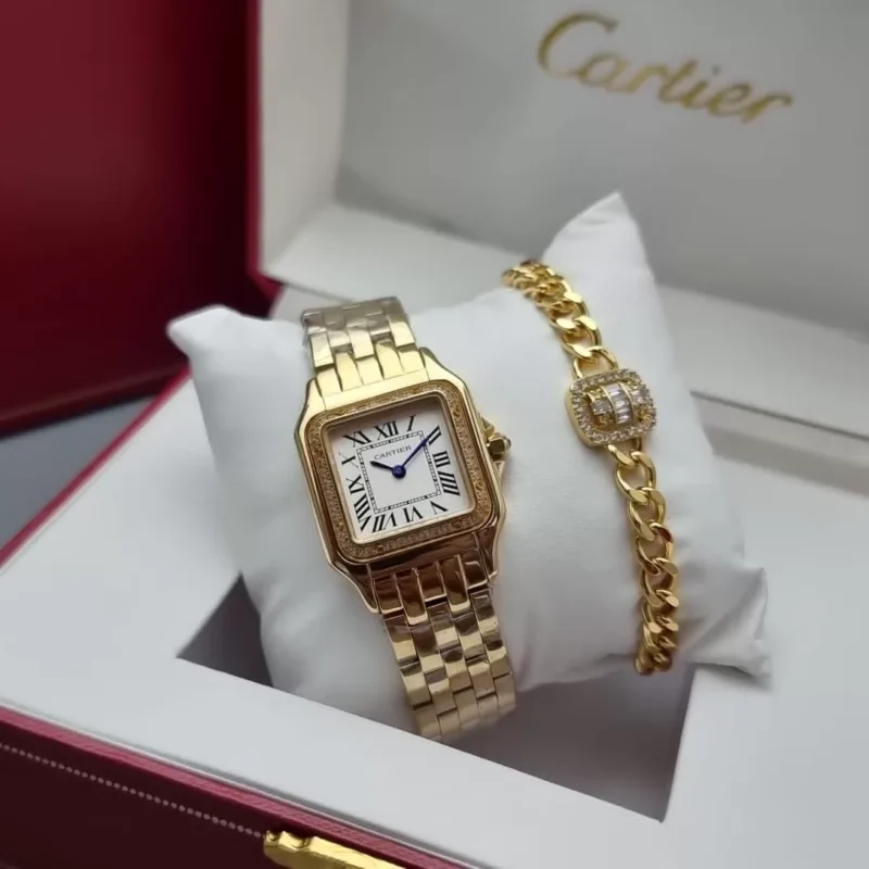 طقم هدية ساعة واسوار نسائي