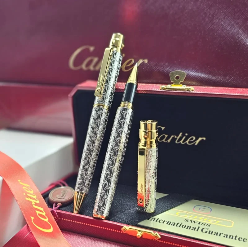 قلم كارتير فضي وذهبي