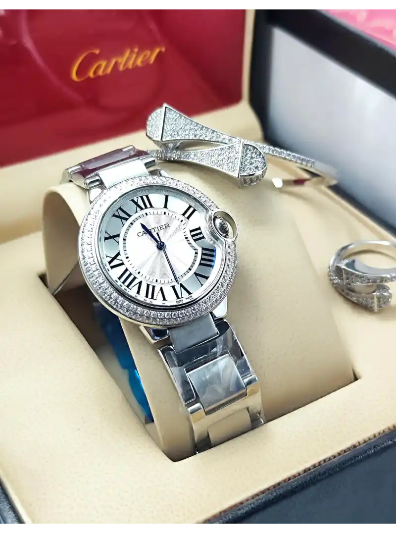 بكج ساعة نسائية مع اسوارة وخاتم