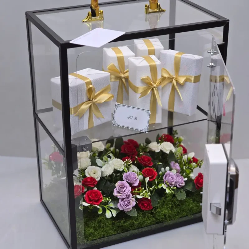 خزانة أكريليك فاخرة لتقديم الهدايا النسائية