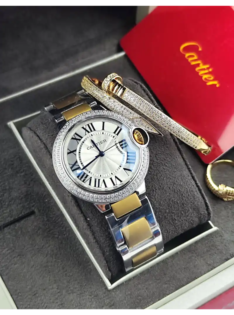ساعه كارتير وخاتم مع سوارة طقم
