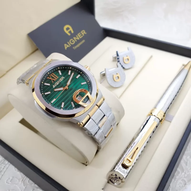 بوكس ساعة وقلم وكبك اقنر