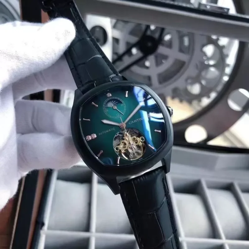 ساعة كارتير رجالي اسود جلد