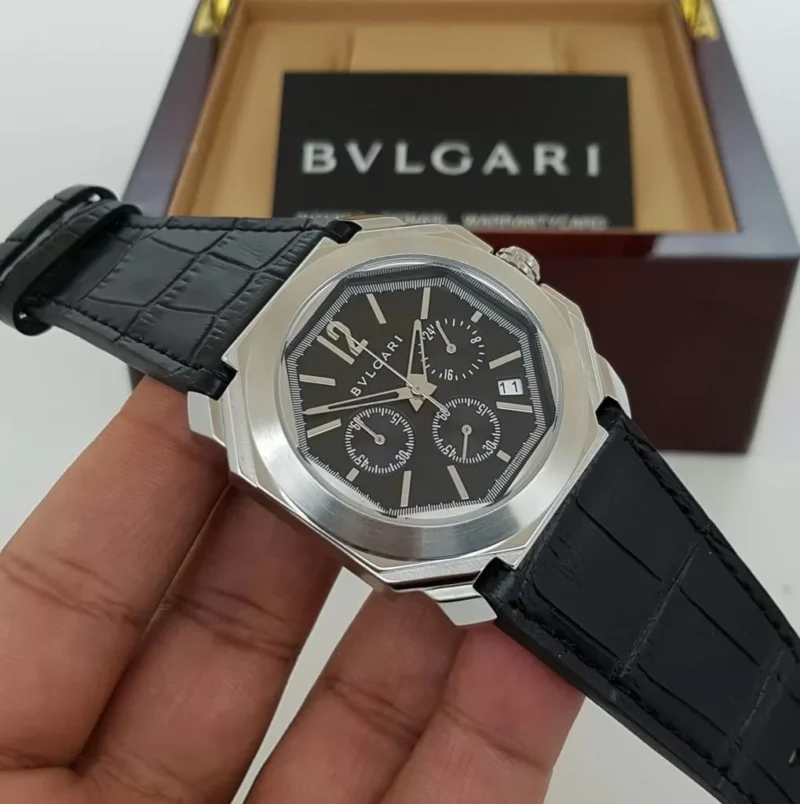 ساعة بلقاري جلد رجالي