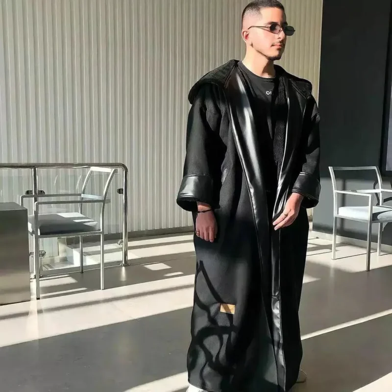 فروة رجالية جلد اسود