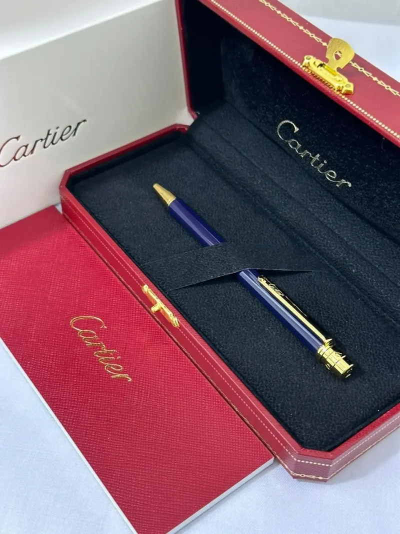 قلم كارتير ازرق وذهبي