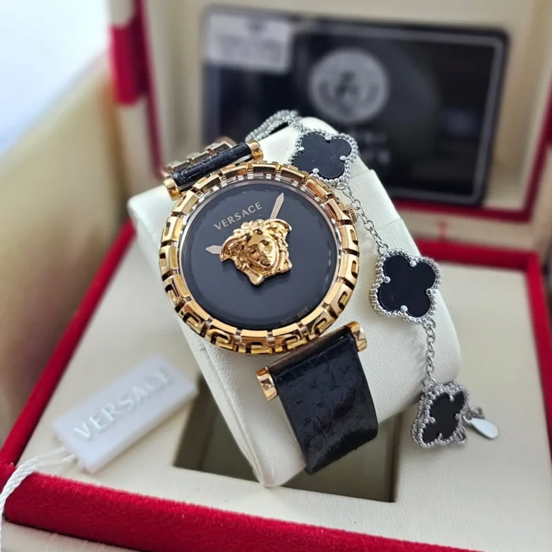 ساعة فرزاتشي نسائي جلد اسود