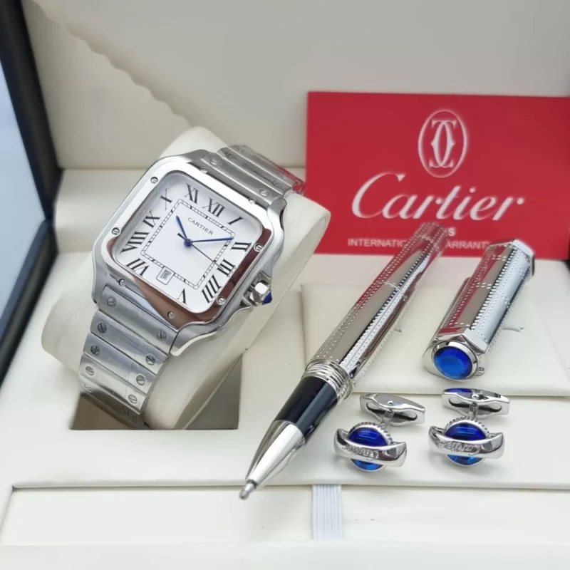 طقم كارتير رجالي فضي