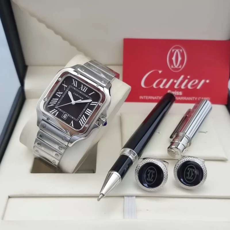 طقم كارتير قلم وكبك وساعة