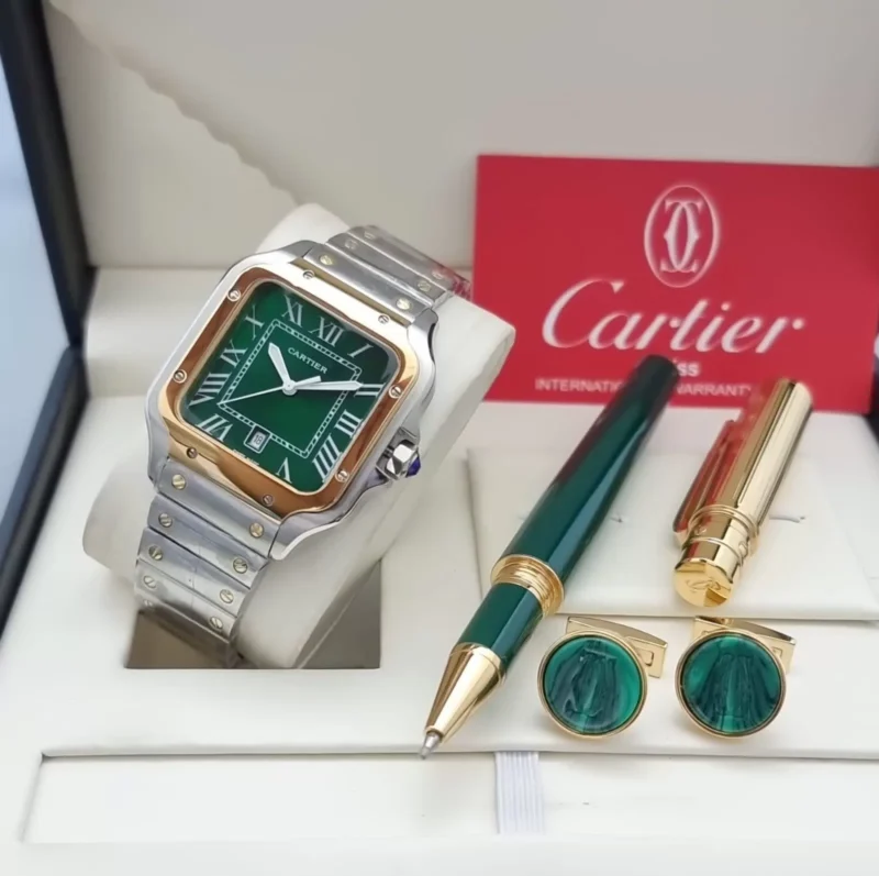 طقم ساعة وقلم كارتير مع كبك
