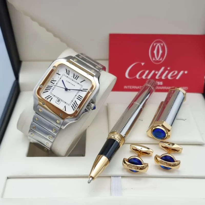 طقم ساعه وكبك كارتير