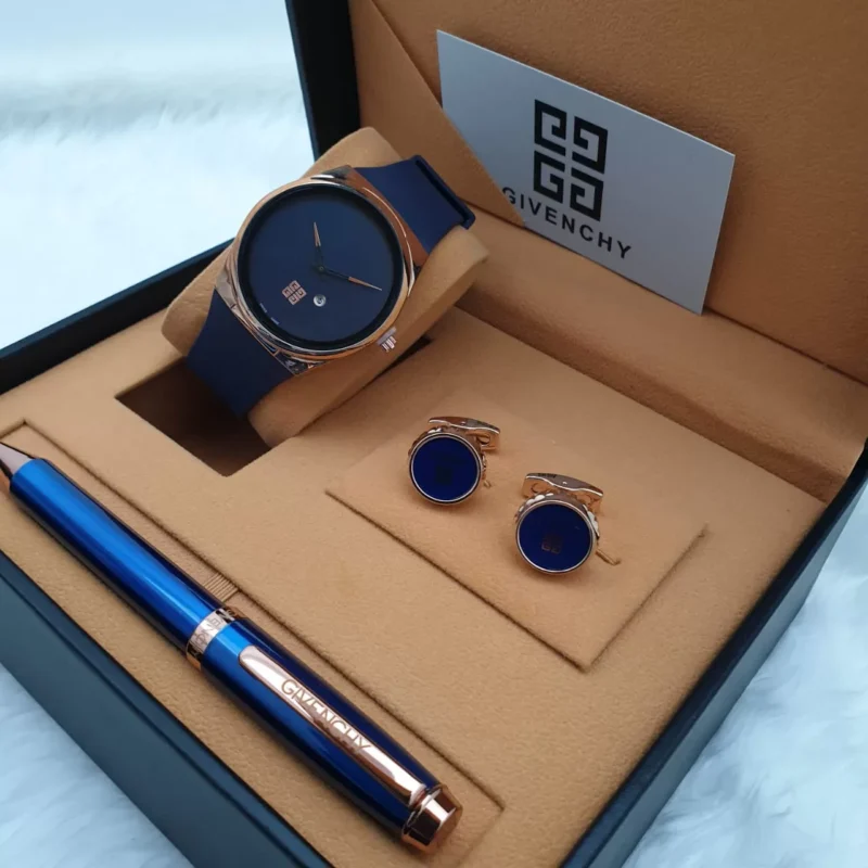 ساعة وقلم جفنشي ازرق