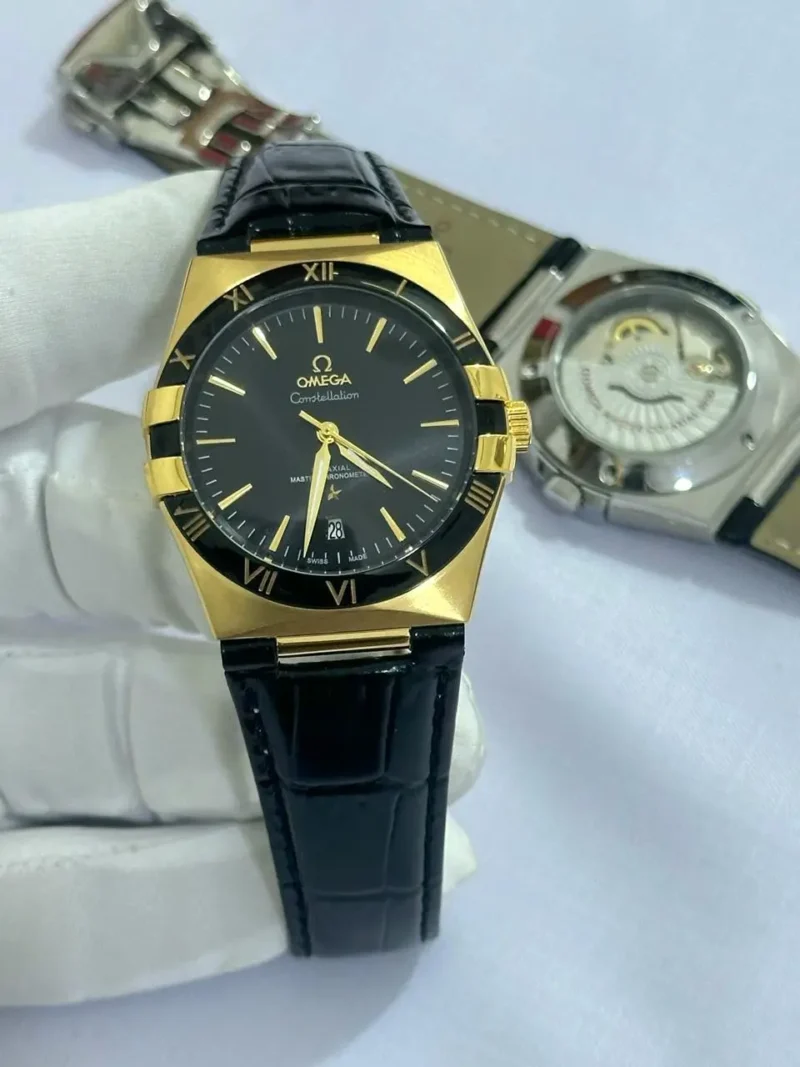 ساعات جلد اسود رجالي