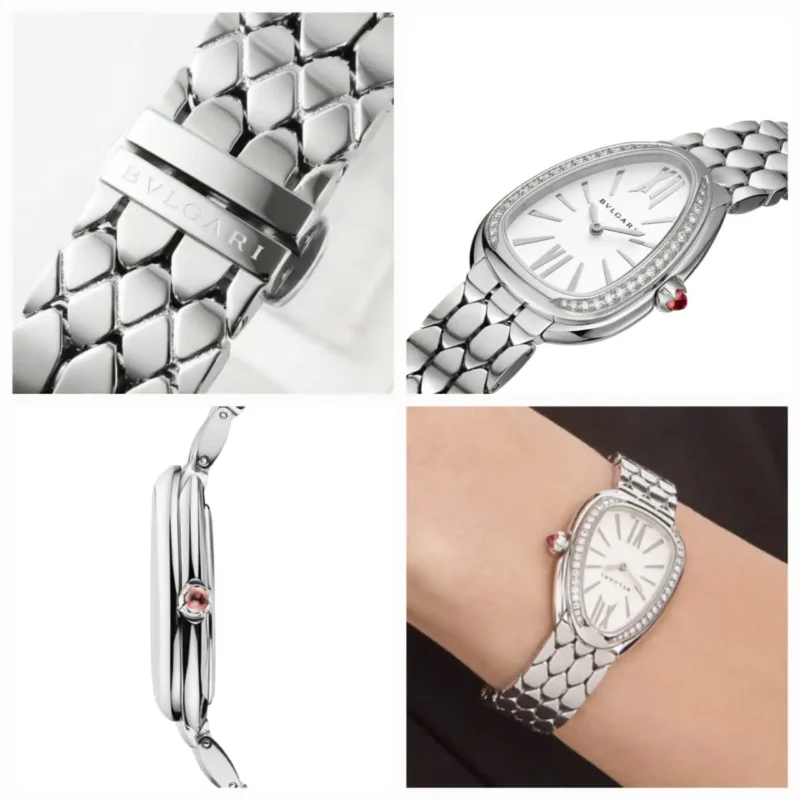 ساعه بلغري نسائي فضيه