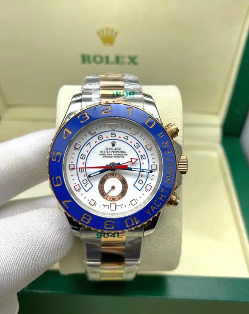 ساعة رولكس يخت ماستر فضي وذهبي