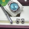 طقم قلم وكبك رولكس مع ساعة