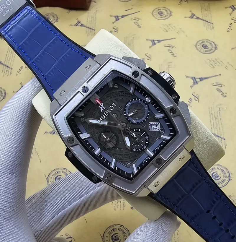 ساعة هوبلت رجالي جلد ازرق