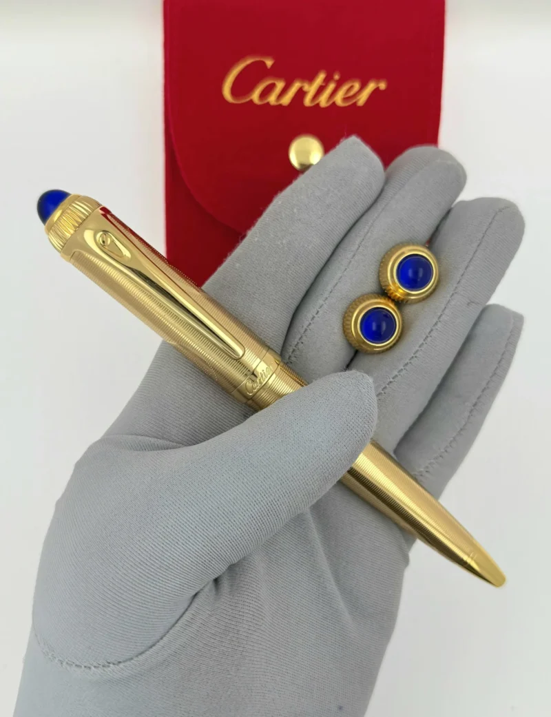 طقم قلم وكبك ذهبي