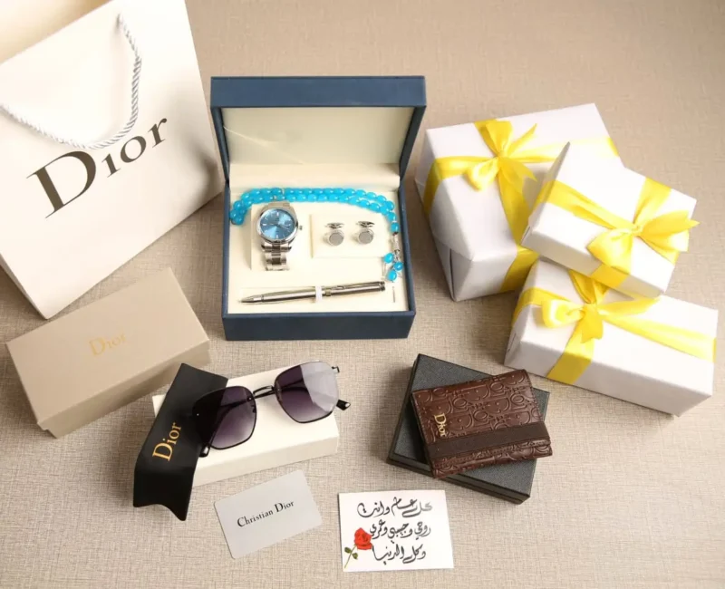 ساعة رجالية مع نظارة وبوك