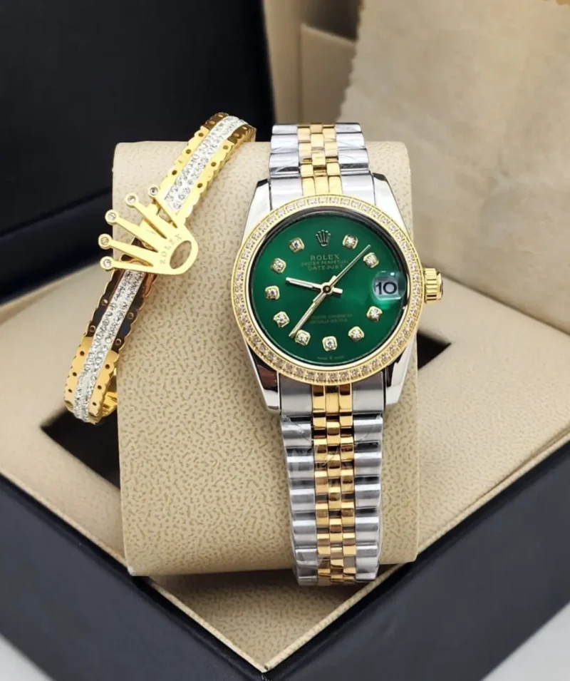 ساعة رولكس نسائي مع اسواره