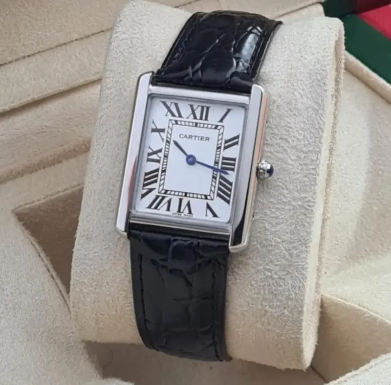 ساعة كارتير جلد مستطيل