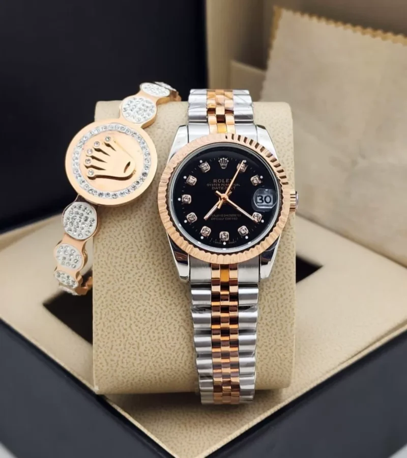 طقم ساعه واسواره رولكس نسائي