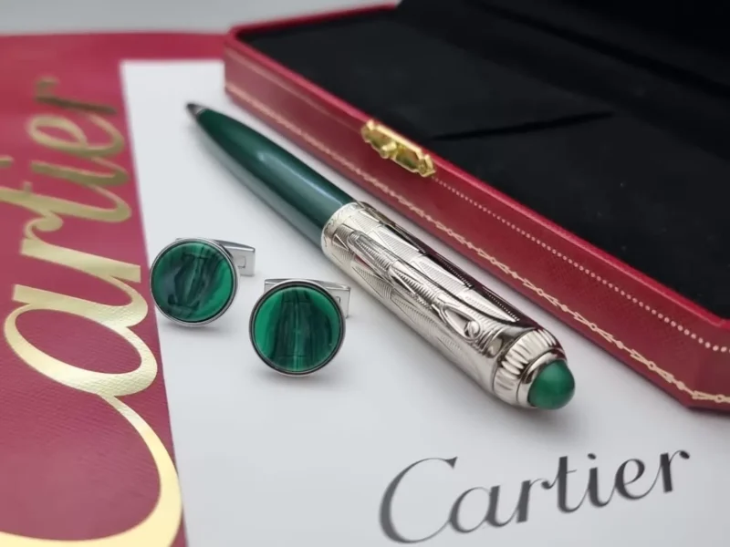 قلم كارتير أخضر وفضي