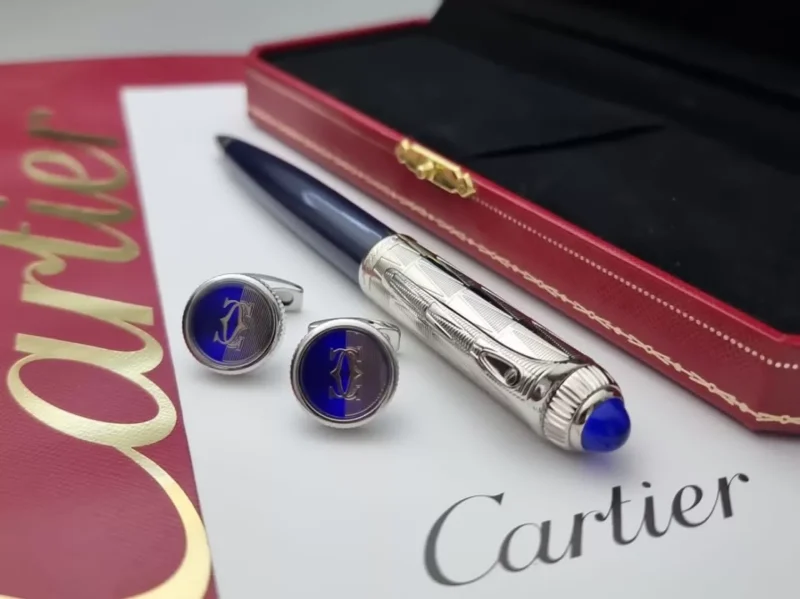 قلم كارتير ازرق وفضي