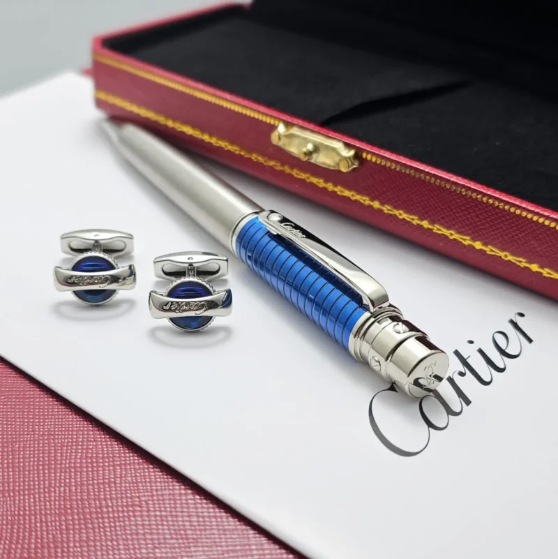 قلم كارتير لون ازرق وفضي