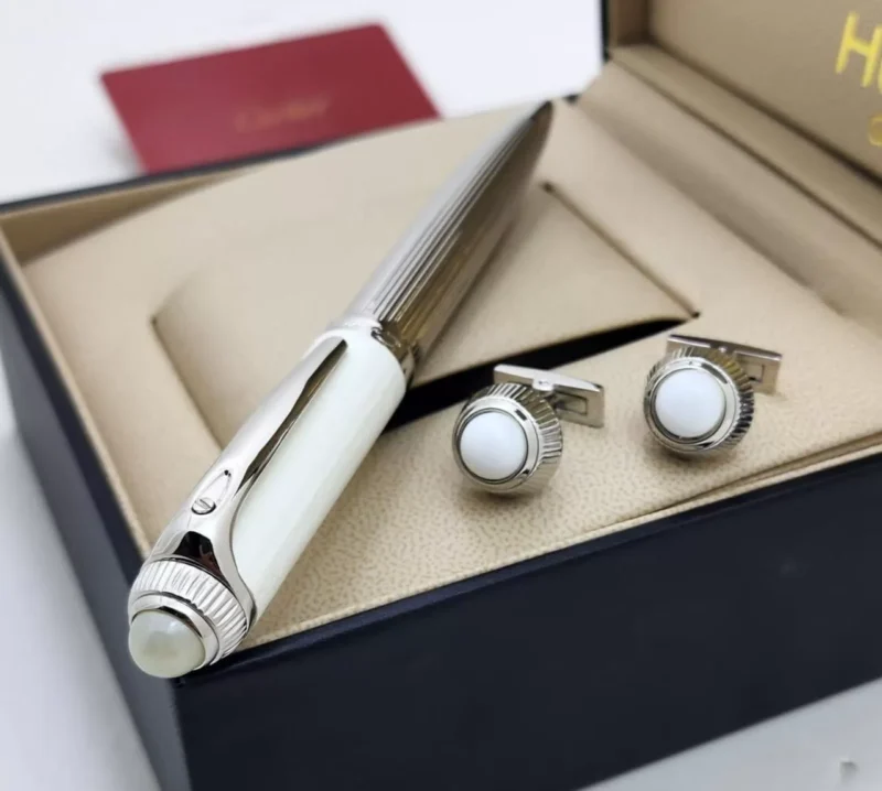 قلم وكبك كارتير ابيض