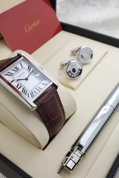 طقم ساعة وقلم وكبك كارتير