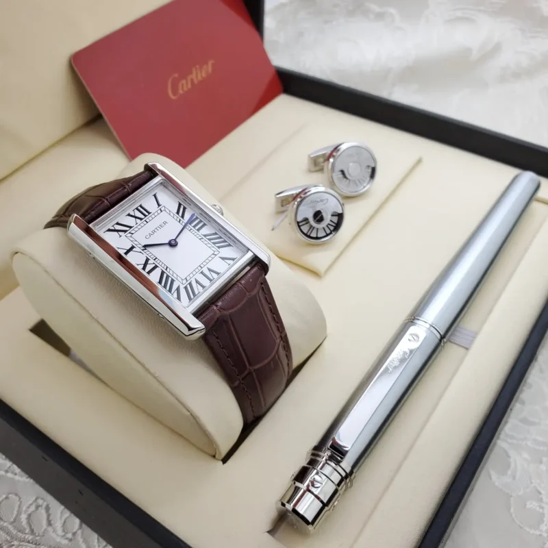 طقم ساعة وقلم وكبك كارتير