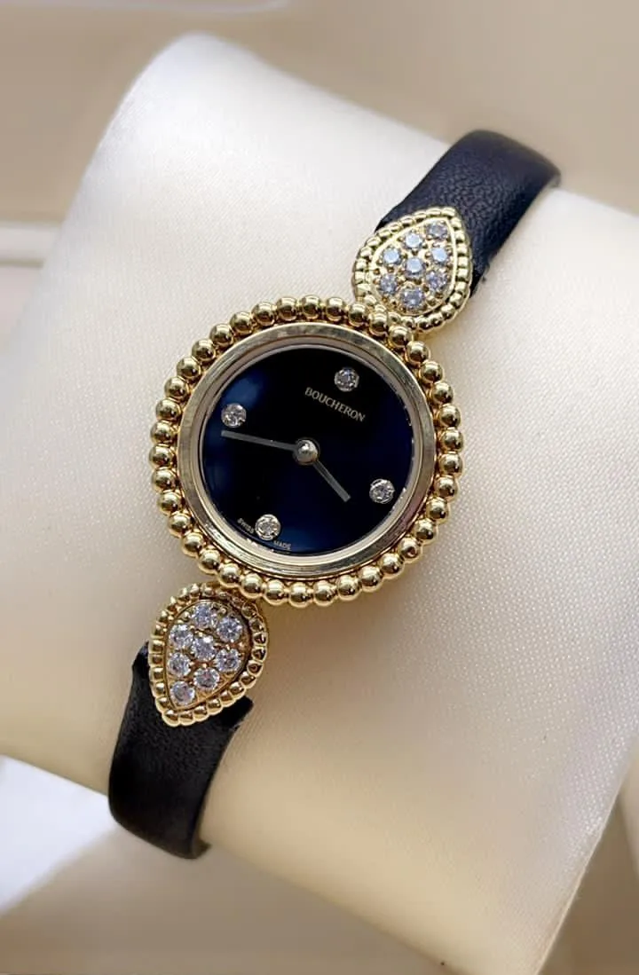 ساعة بوشرون جلد اسود