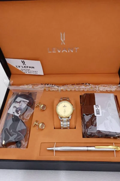 بكج هدية رجالي ساعة وقلم وكبك ومحفظة