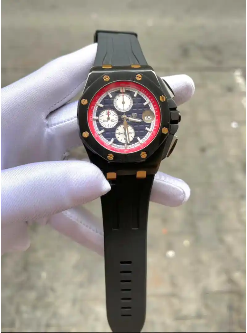 ساعة ربل اسود رجالي