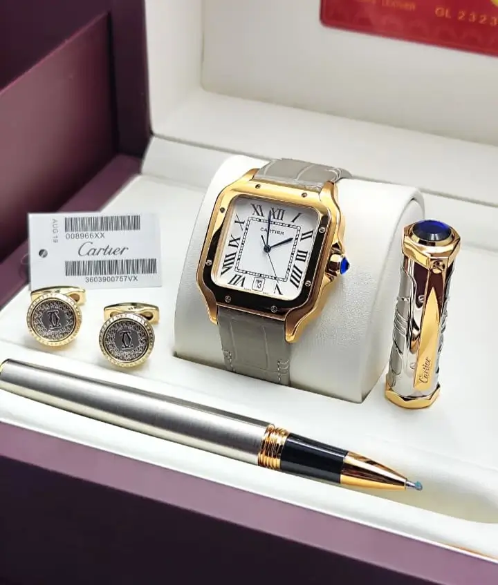 طقم قلم وكبك مع ساعة كارتير