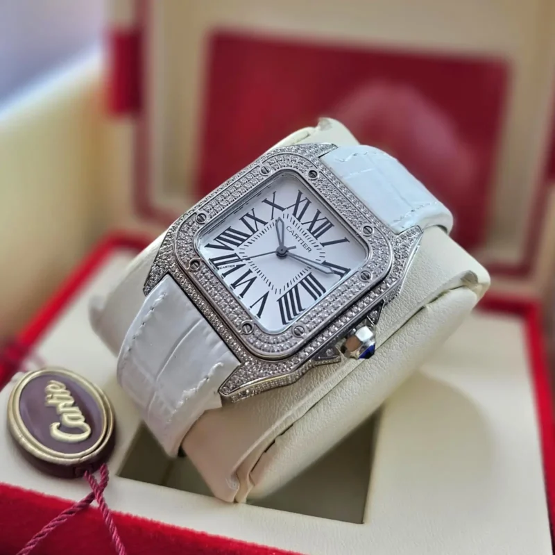 ساعه كارتير نسائي جلد