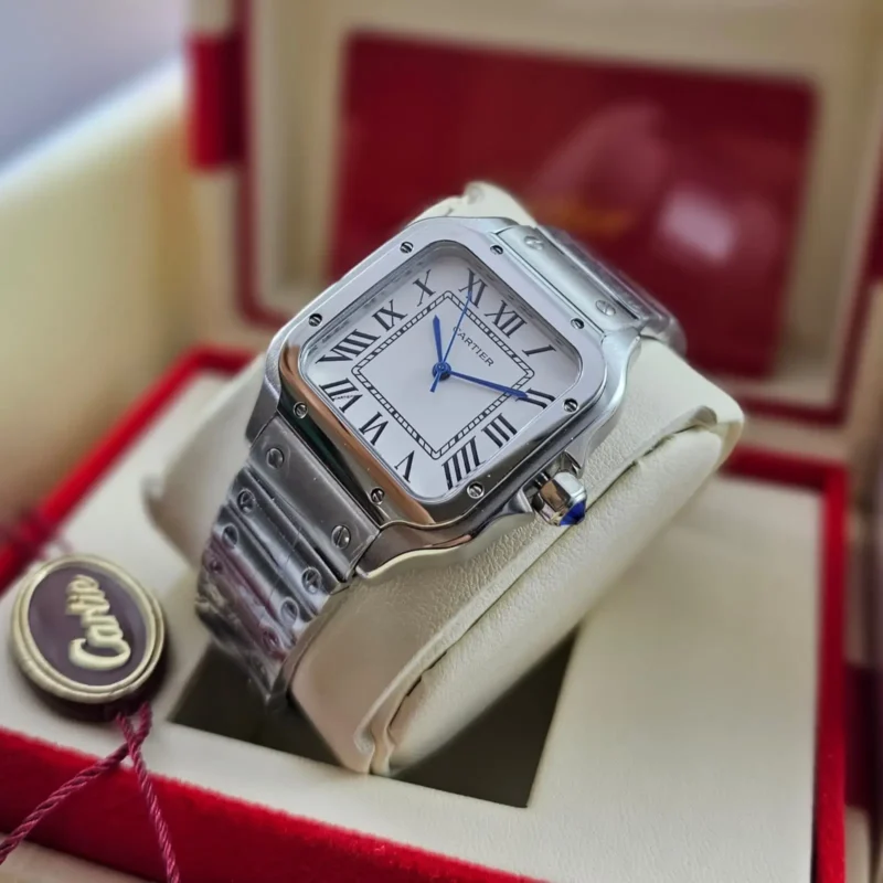 ساعة كارتير نسائي فضي