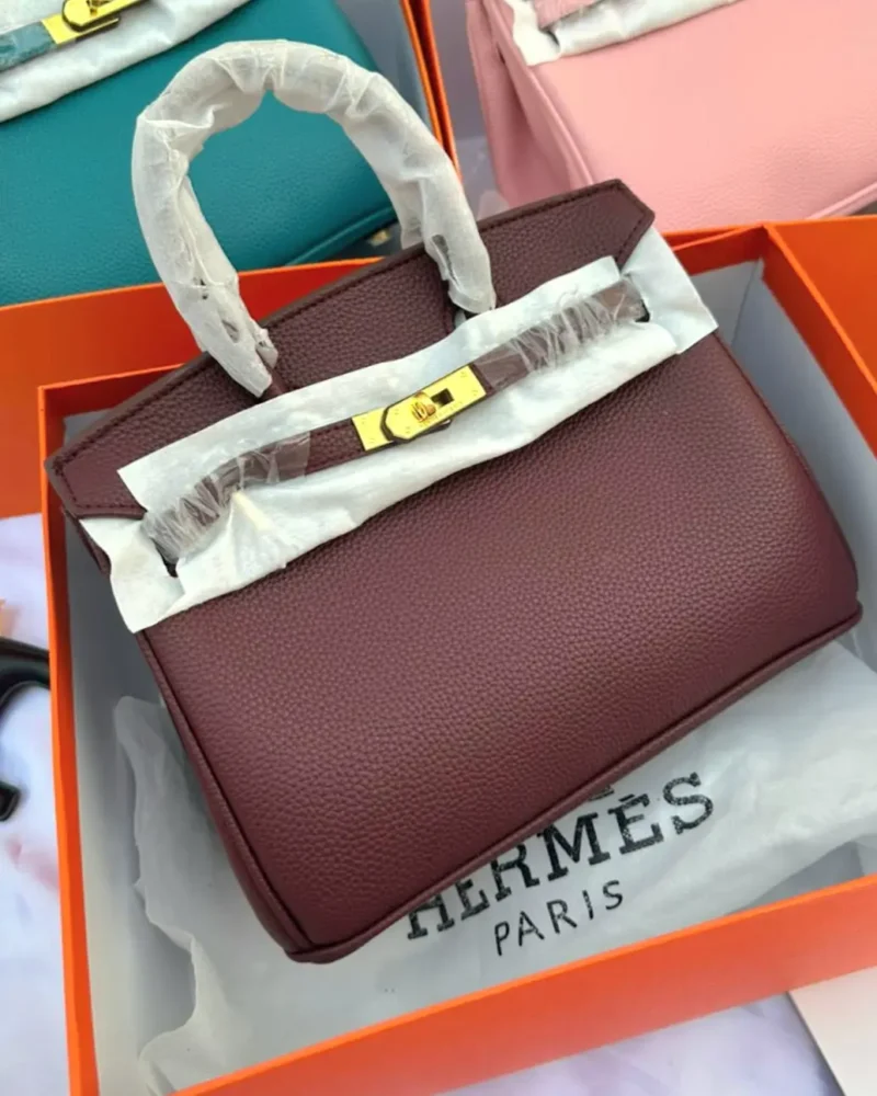 شنطة هيرمز جلد عنابي